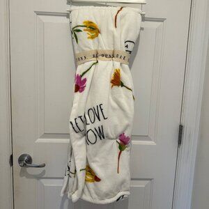 Rae Dunn Let Love Grow Throw with Flowers